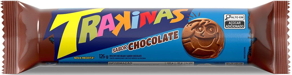 Biscoito Recheado Trakinas Chocolate 126g