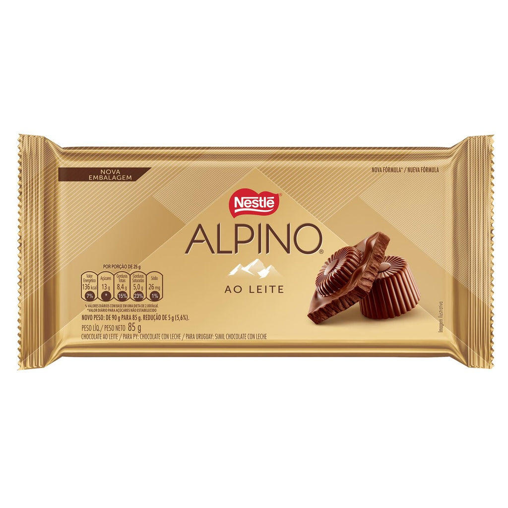 Barra de Chocolate Alpino ao leite 85g